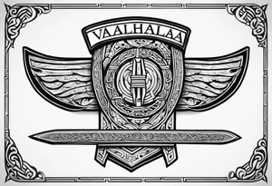 Viking sword Valhalla sheild tattoo idea