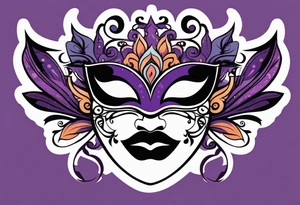 Unhappy Masquerade mask that is purple and black tattoo idea