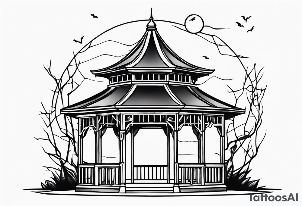 Spooky gazebo tattoo idea
