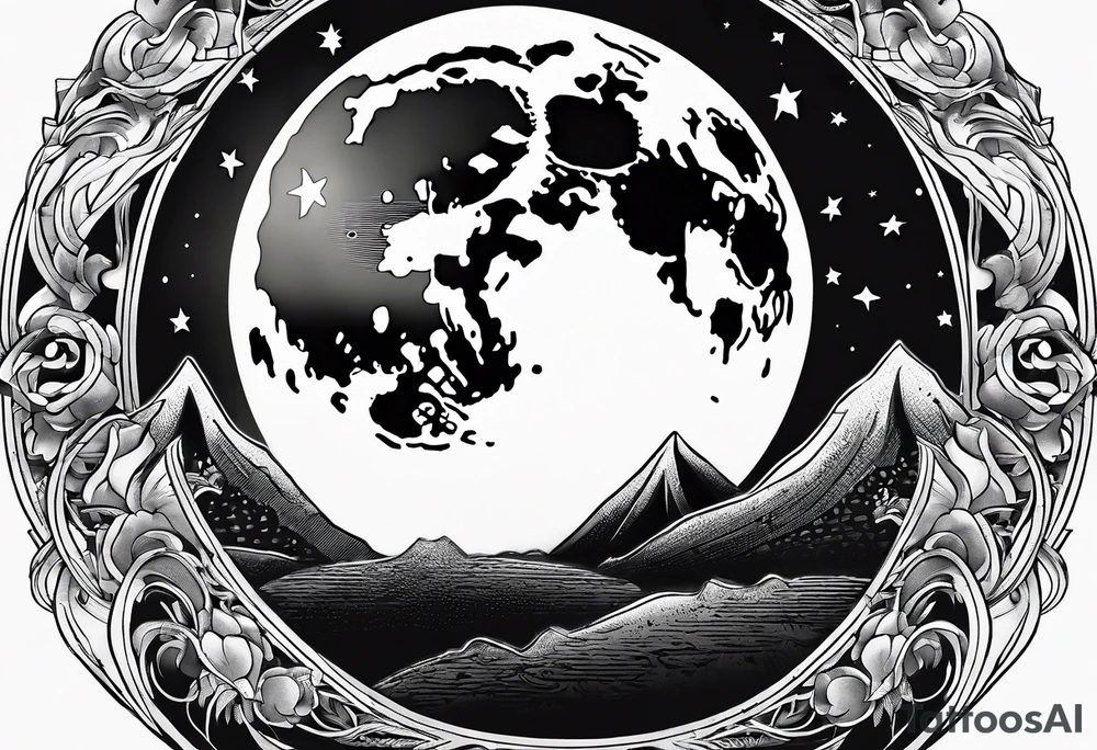 Moon by itself tattoo idea