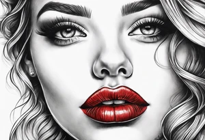Red lips tattoo idea