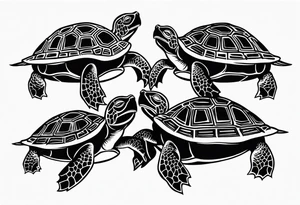 Four turtles tattoo idea