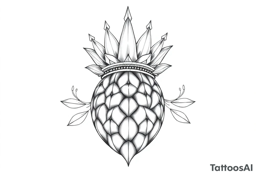Crown pineapple vagina tattoo idea