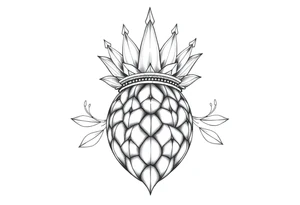 Crown pineapple vagina tattoo idea