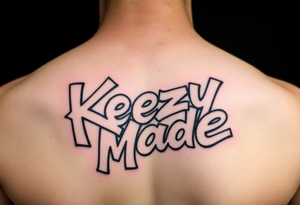 Negative Graffiti spray paint style bubble lettering as one  (KeezY MadE) tattoo idea