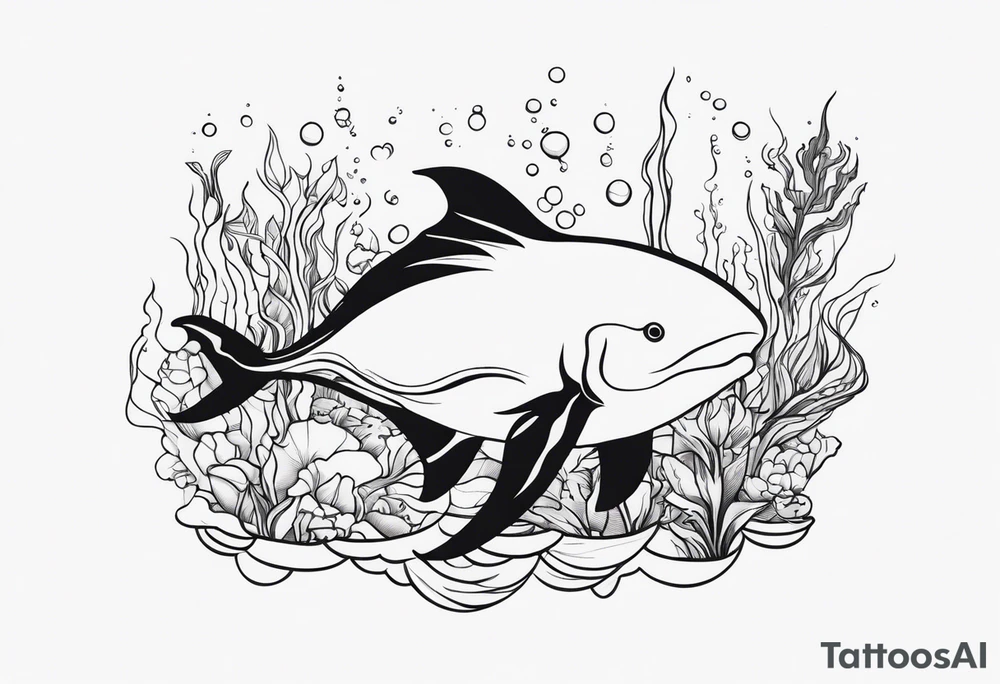 Upside down underwater tattoo idea