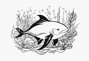 Upside down underwater tattoo idea