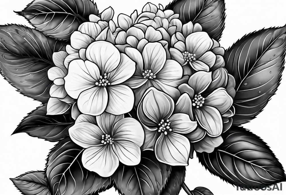 Hydrangea flowers tattoo idea