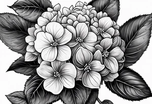 Hydrangea flowers tattoo idea