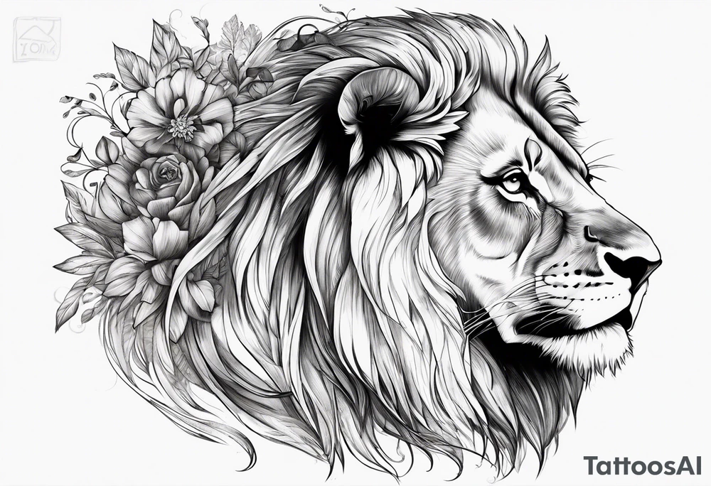 Lion half dace lion half delicate tattoo idea