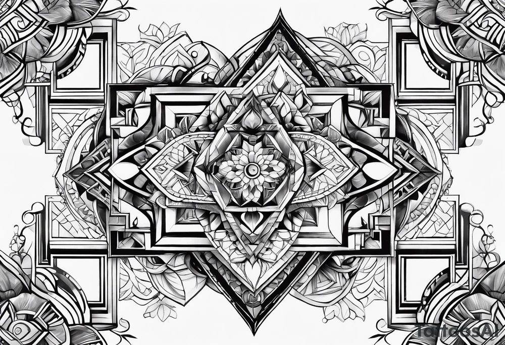 geomtric symbols of love tattoo idea