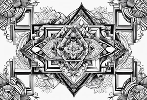 geomtric symbols of love tattoo idea