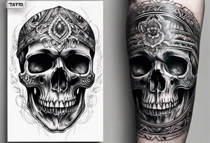 skull on arm tattoo idea