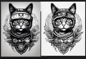 parachuting cat tattoo idea