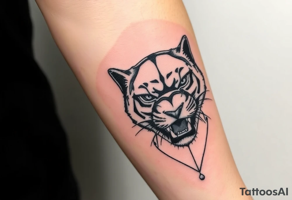Improvise some design around a full black panther tattoo idea