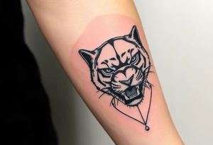 Improvise some design around a full black panther tattoo idea