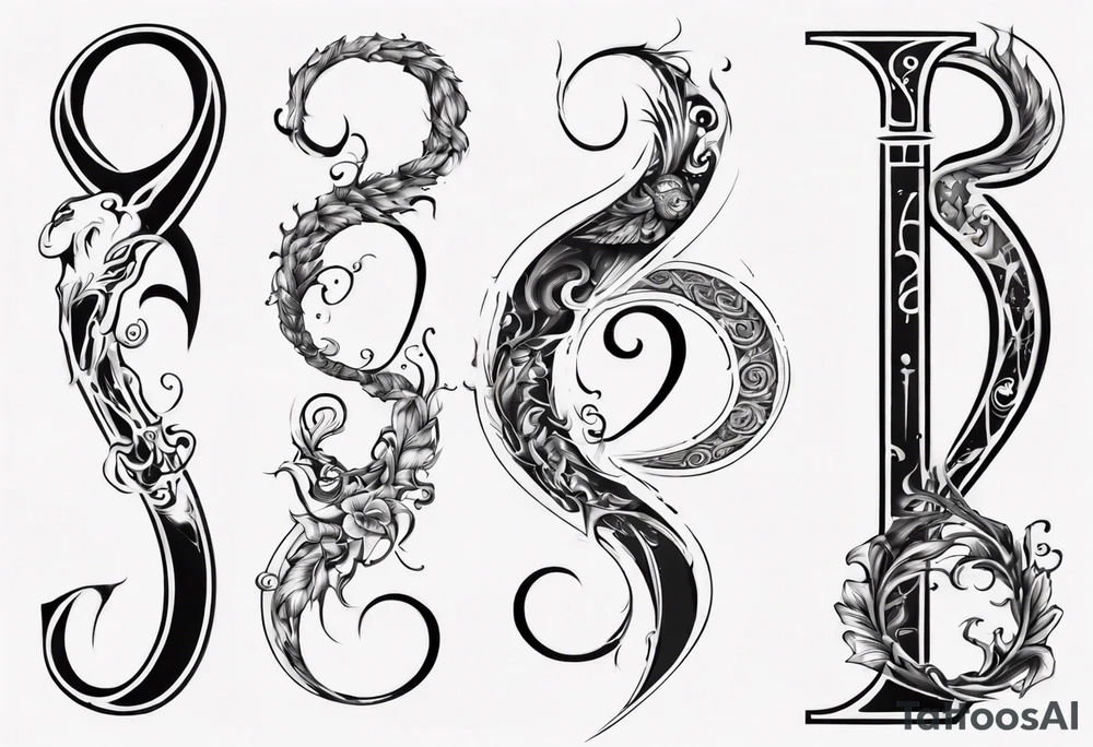 number 9 upside down and right side up connected in the middle. Tall and thin tattoo idea