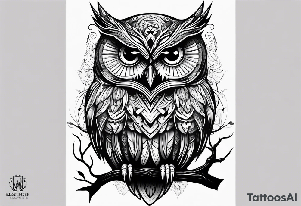 ghost owl tattoo idea