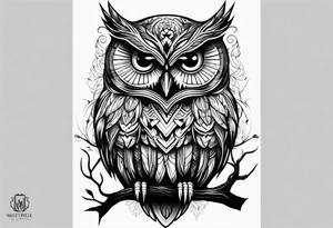 ghost owl tattoo idea