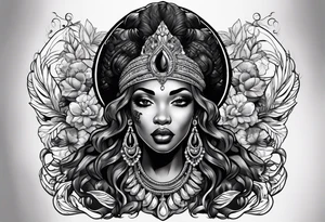 Black Goddess of cocaine tattoo idea