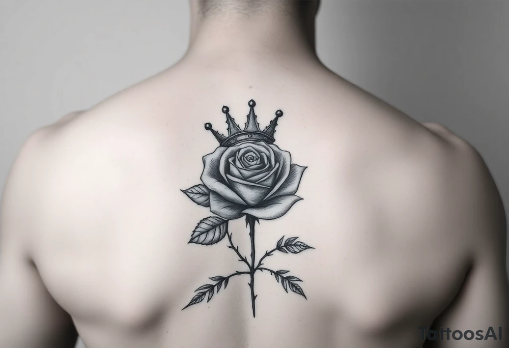 Single rose with 1982 as the stem crown around or on top of rose with vines and thorns on top of arm tattoo idea