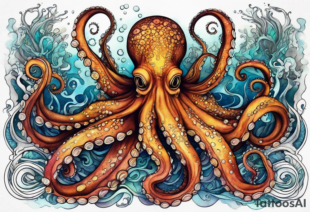 Deep sea octopus tattoo idea