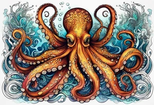 Deep sea octopus tattoo idea