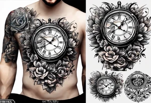 Un reloj de bolsillo, con grabado que diga “don’t forget April-24 tattoo idea