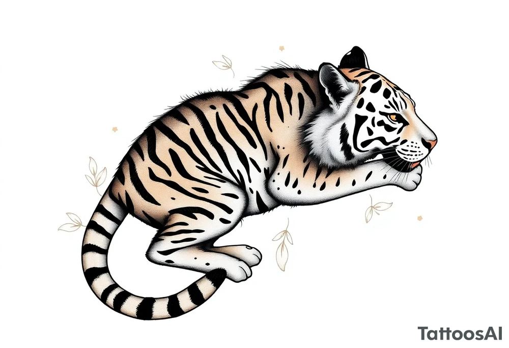 a tiger hide on brush tattoo idea