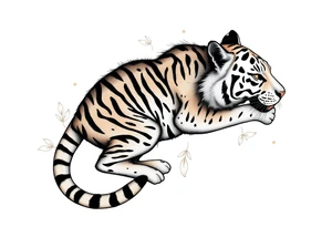 a tiger hide on brush tattoo idea
