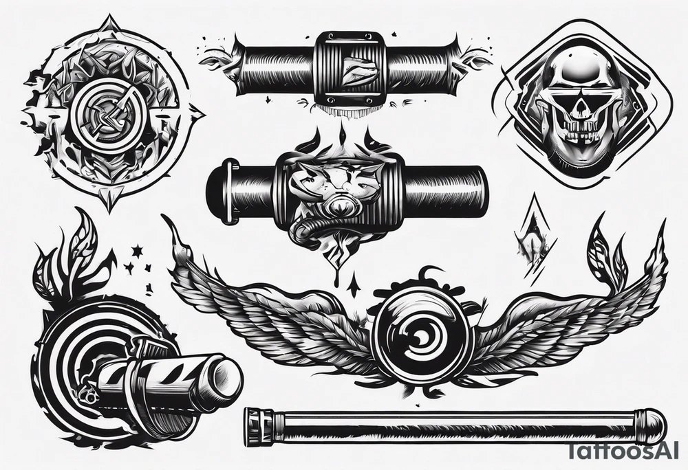 exhaust pipe tattoo idea