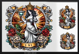 Themis with scales in hands tattoo idea
