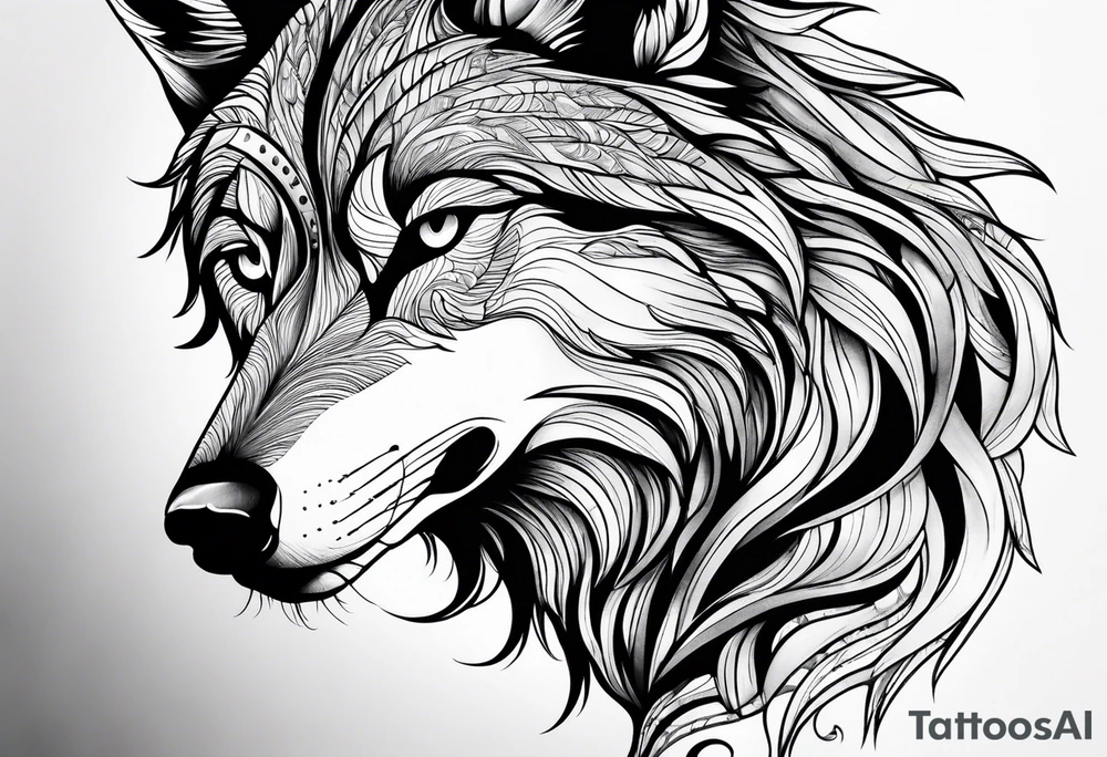 Wolf looking at you tattoo idea