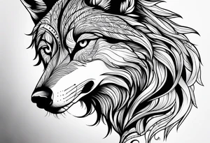 Wolf looking at you tattoo idea