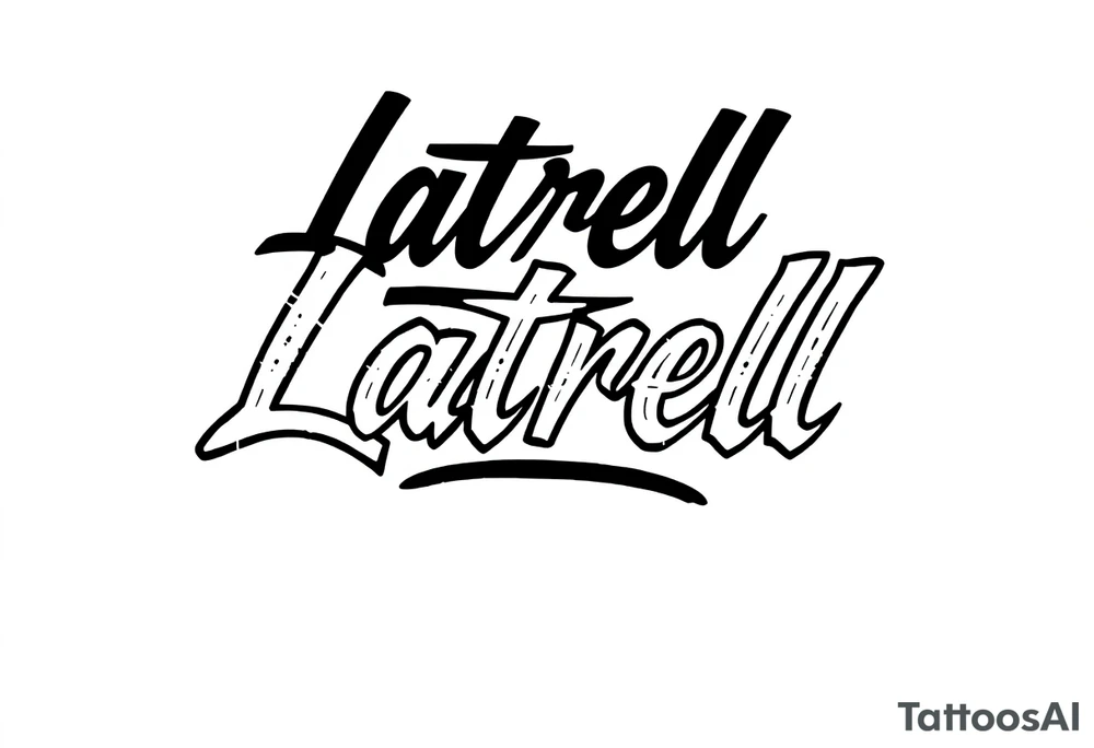 Gangsta cursive 
Lettering style fonts that say Latrell tattoo idea