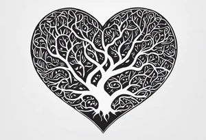a heart shape with the following inside: brain, plane, family, and tree roots tattoo idea