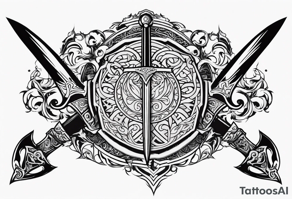 Valhalla
sword shield armour tattoo idea