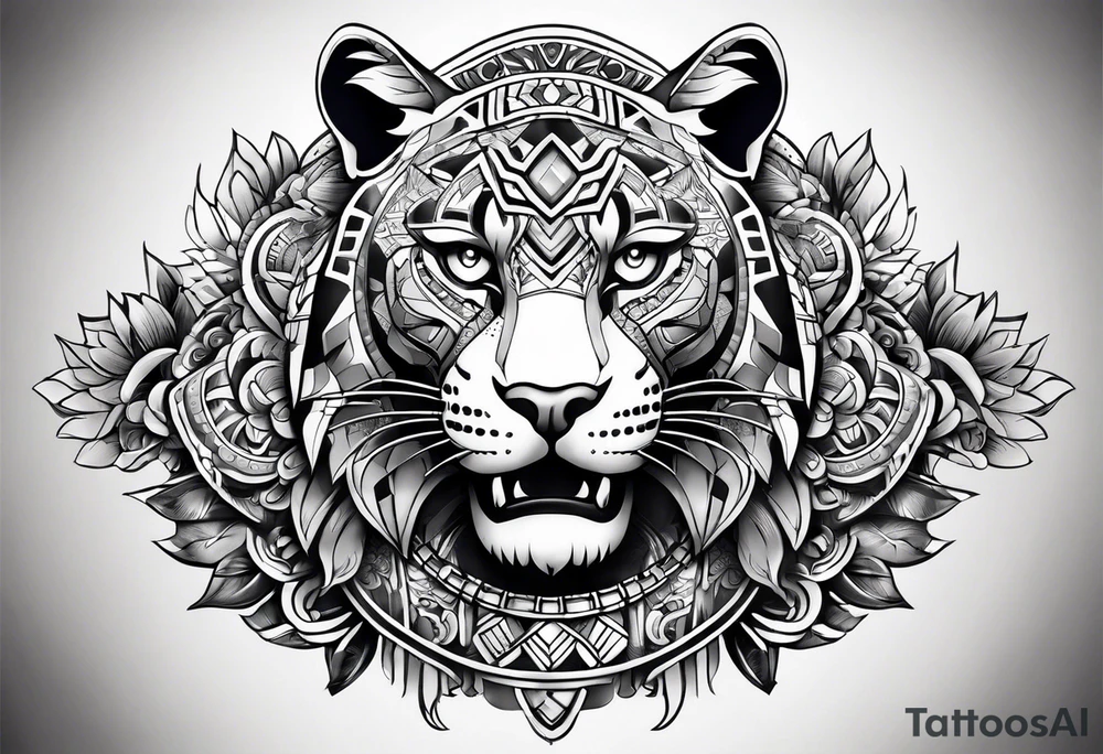 jaguar aztec shoulder tattoo idea