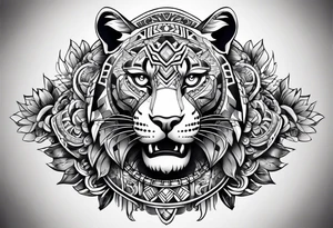jaguar aztec shoulder tattoo idea