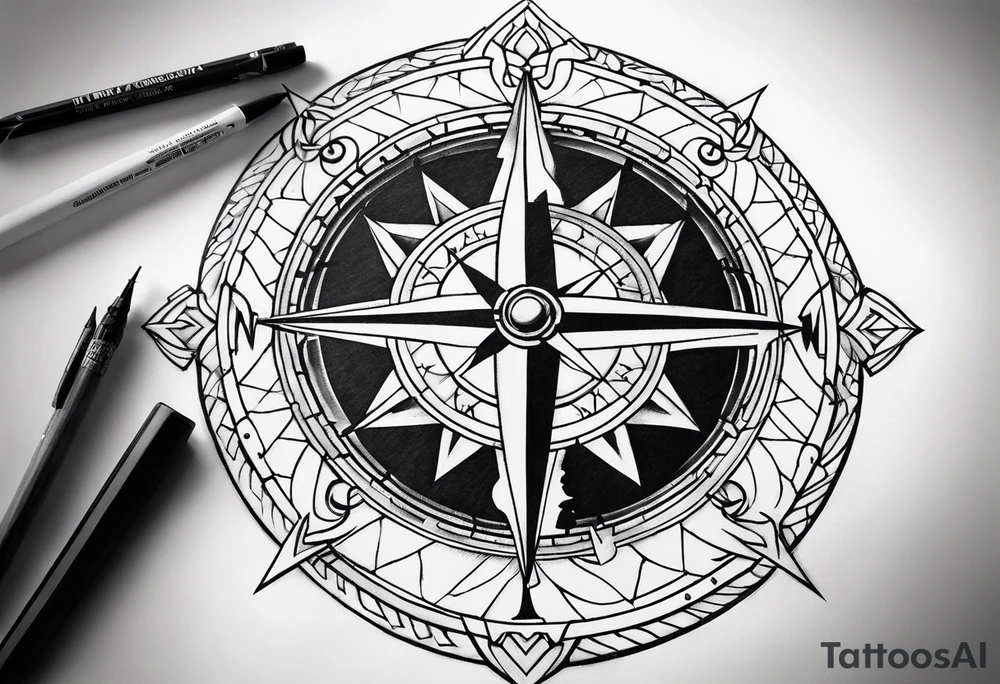 Viking compass tattoo idea