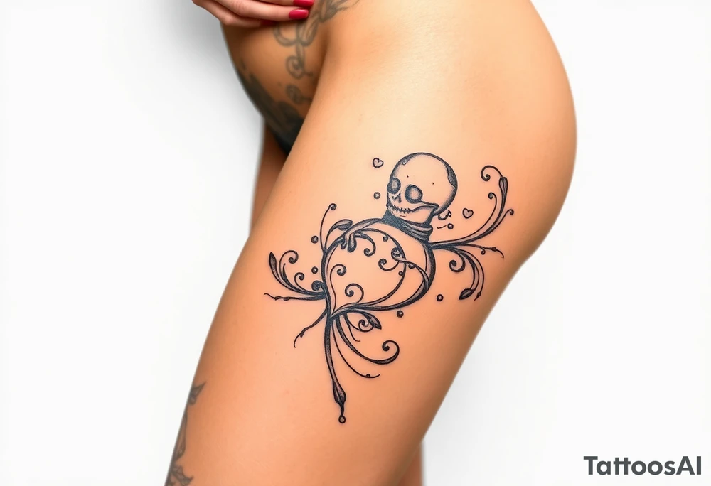 out of shape full body man masturbating tattoo idea