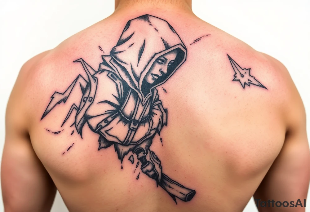 Reality and confusion ripping a solo traveler’s soul in a path no knows tattoo idea