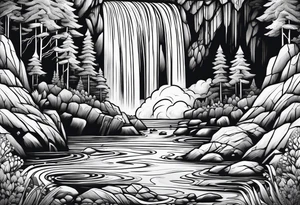 A sleeping giant from the Canadian folklore the sleeping giant sleeping under a waterfall tattoo idea