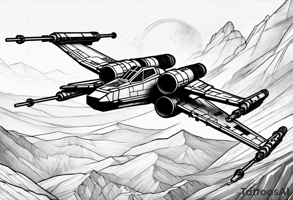 Starwars x wing tattoo tattoo idea