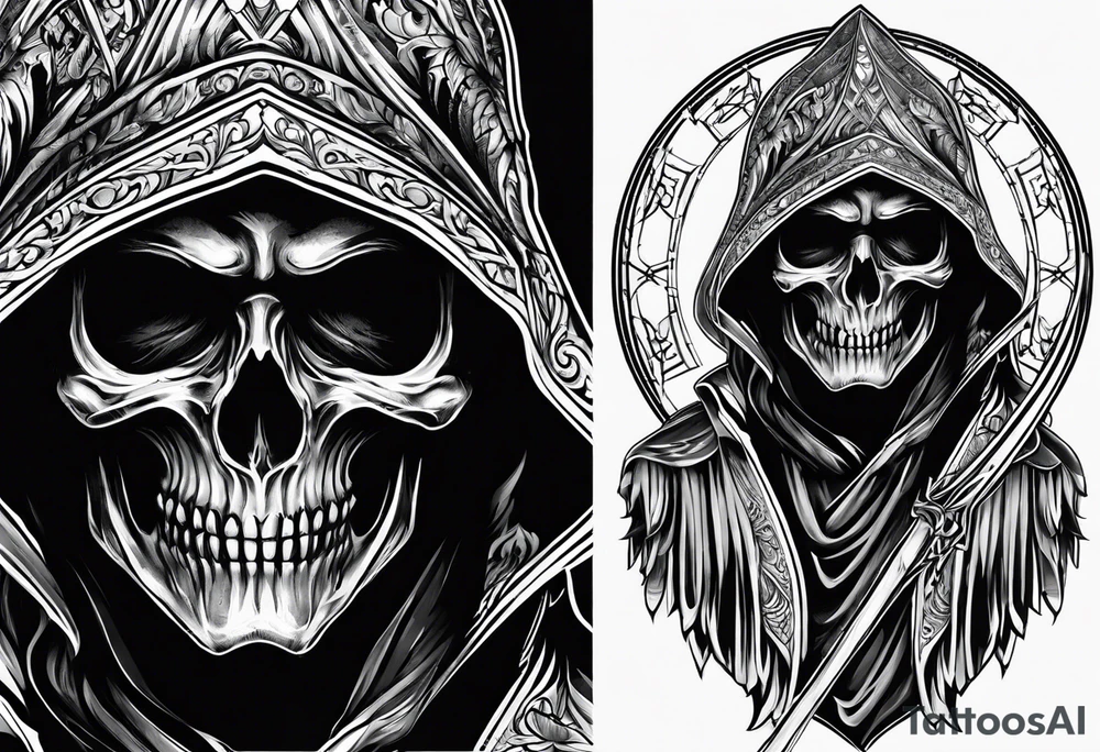 grim reaper with numbers 426 tattoo idea