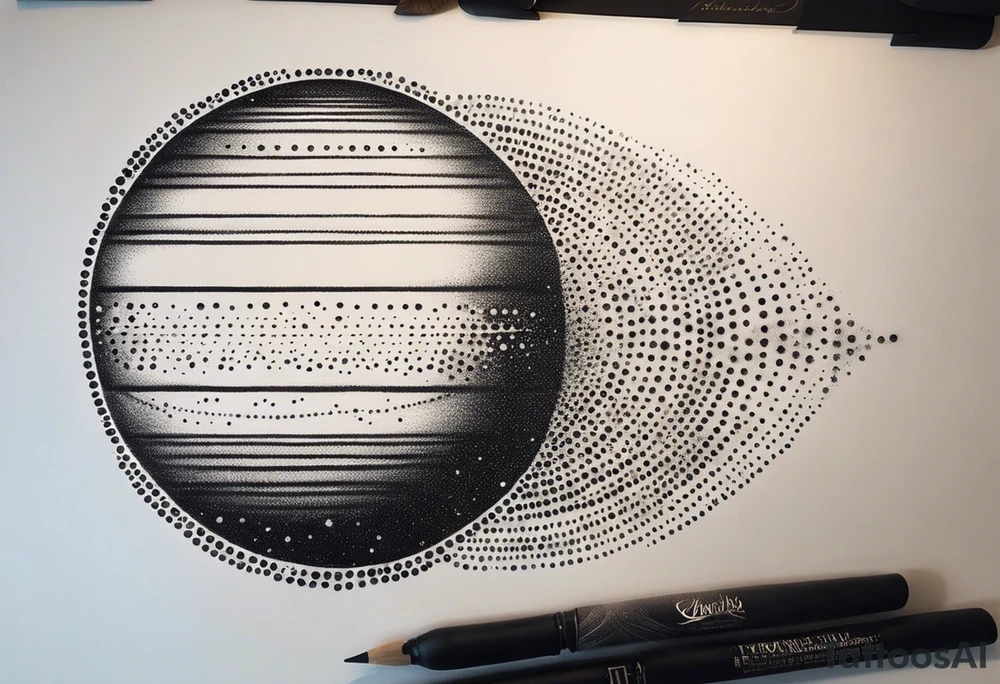 simple jupiter with white background tattoo idea