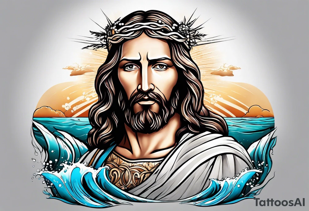Jesus calming the sea tattoo idea