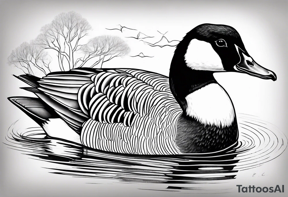 canadian goose mystical Background tattoo idea