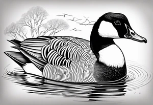 canadian goose mystical Background tattoo idea