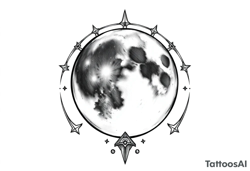 sacred moon tattoo idea